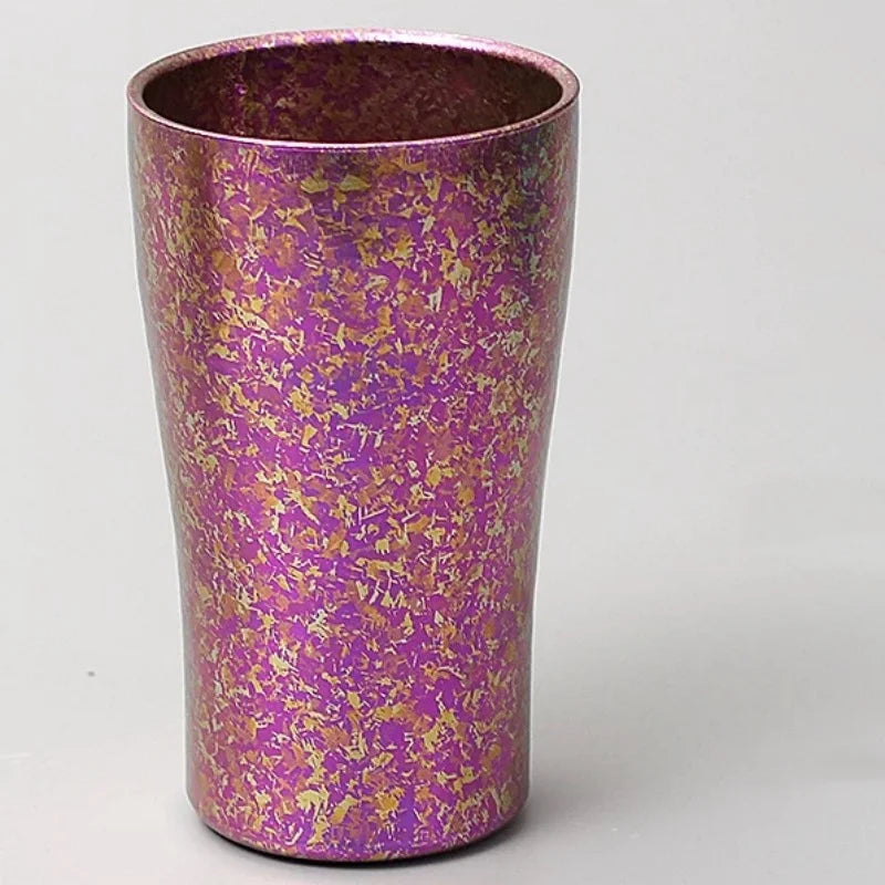Vintage Pure Titanium Coffee Mug | Double-Layer Insulated Design