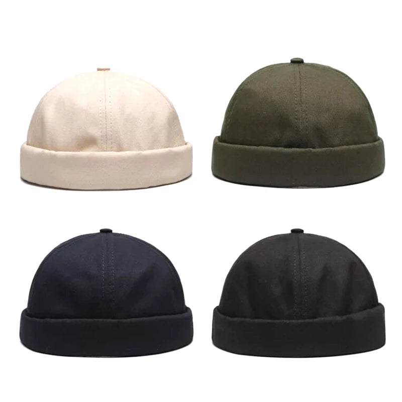 Unisex Vintage Dome Brimless Beanie | Trendy Winter Docker Hat