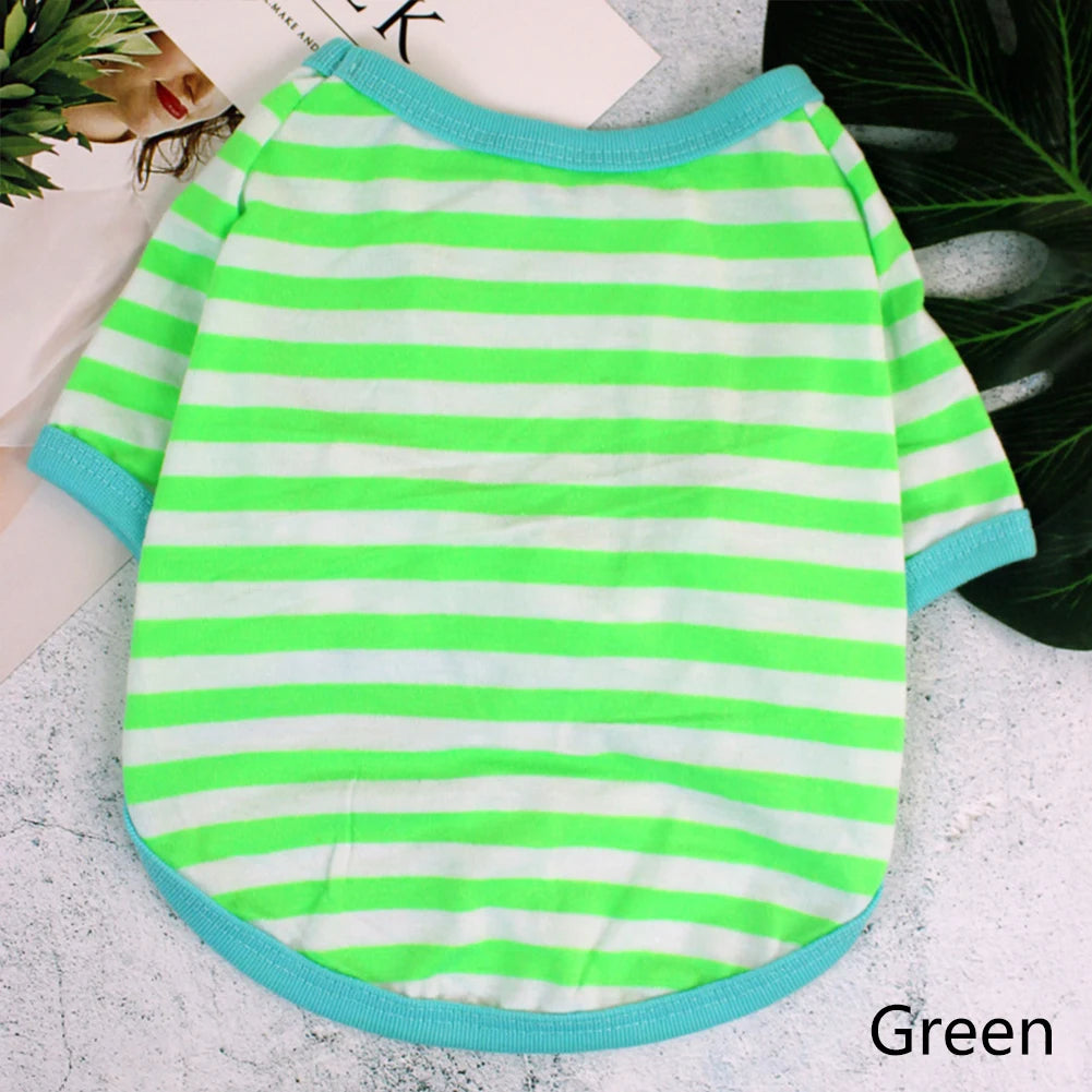 Soft Stripe Spring Dog T-Shirt | Comfortable Pet Clothing for Dogs