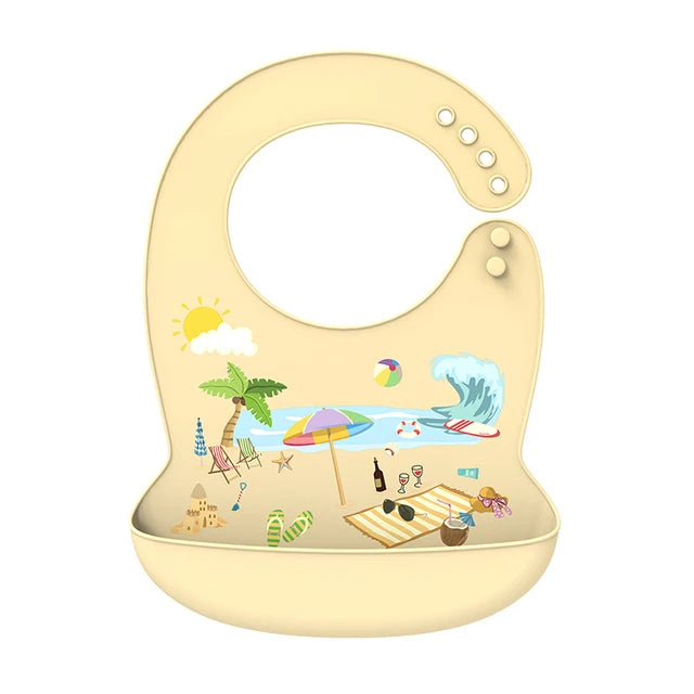 Waterproof Silicone Baby Bibs | Adjustable Cute Feeding Aprons