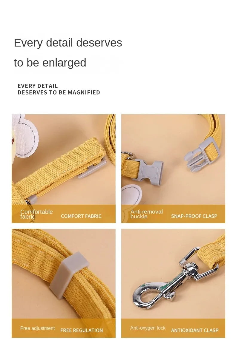 Cute Cartoon Bee Cat Harness & Leash Set for Small Pets