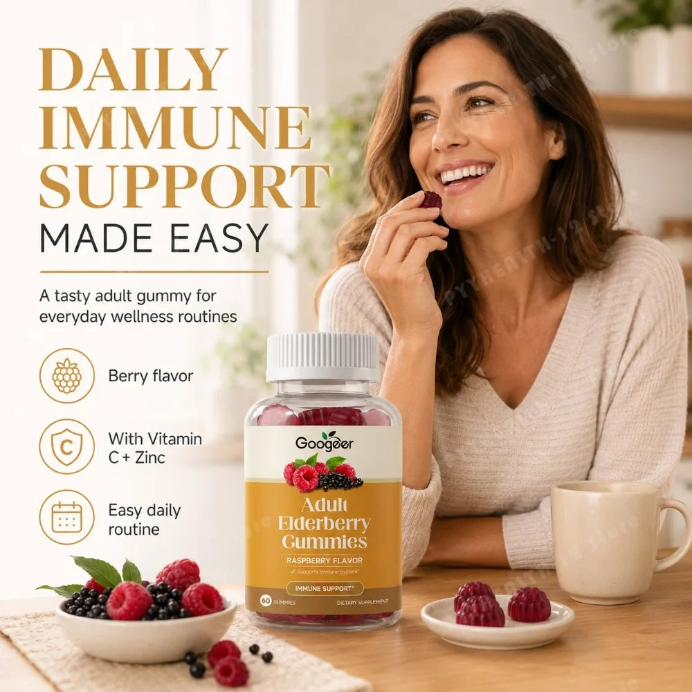 Black Elderberry Gummies with Vitamin C & Zinc | Daily Wellness Support