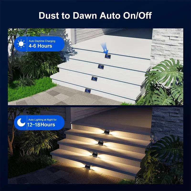 Luz Solar de Escalera con Inducción Corporal | Mejora la Seguridad Exterior