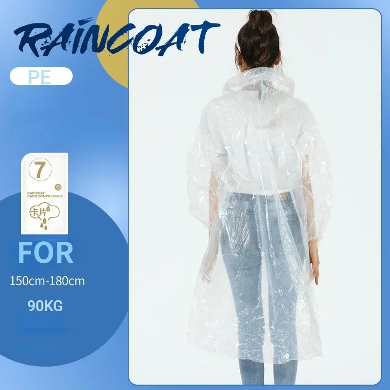 Chubasquero Desechable Impermeable | Equipo Portátil para Lluvia al Aire Libre