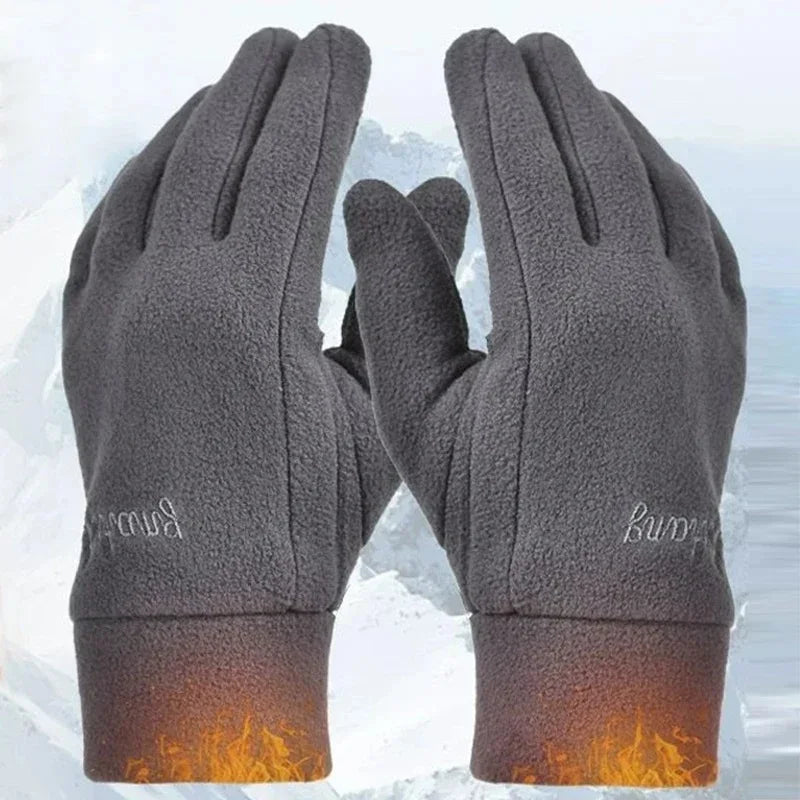 Winter Thick Warm Gloves — Windproof Full Finger Sports Gloves, Thermal Cashmere Blend Knit Gloves for Outdoor Running, Cycling, Skiing & Daily Wear