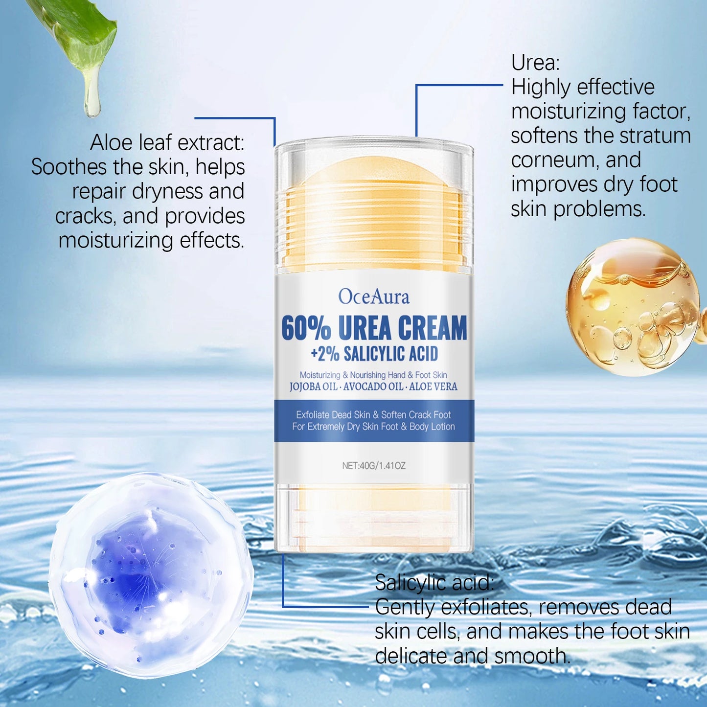 60% Urea Feet Cream for Extreme Dry Skin Relief and Nourishment