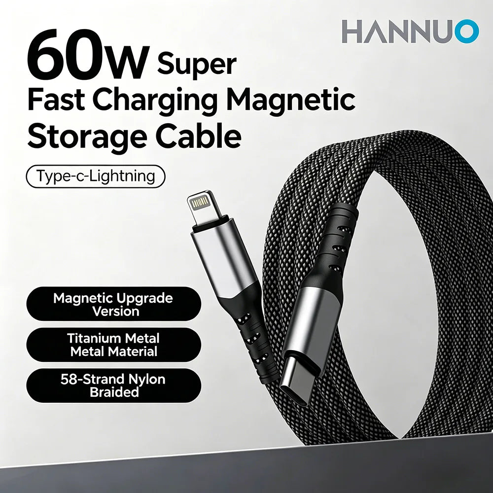 Magnetic Suction Anti-Winding Type C to Lightning Fast Charge Cable
