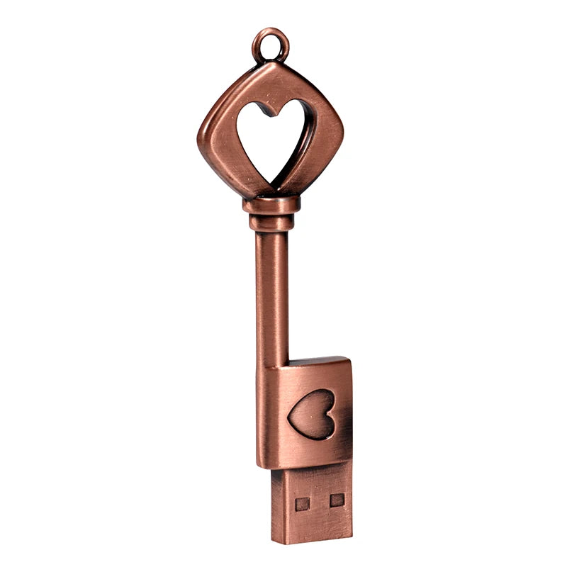 Heart Shaped USB 2.0 Flash Drive | Stylish 64GB Copper Memory Stick