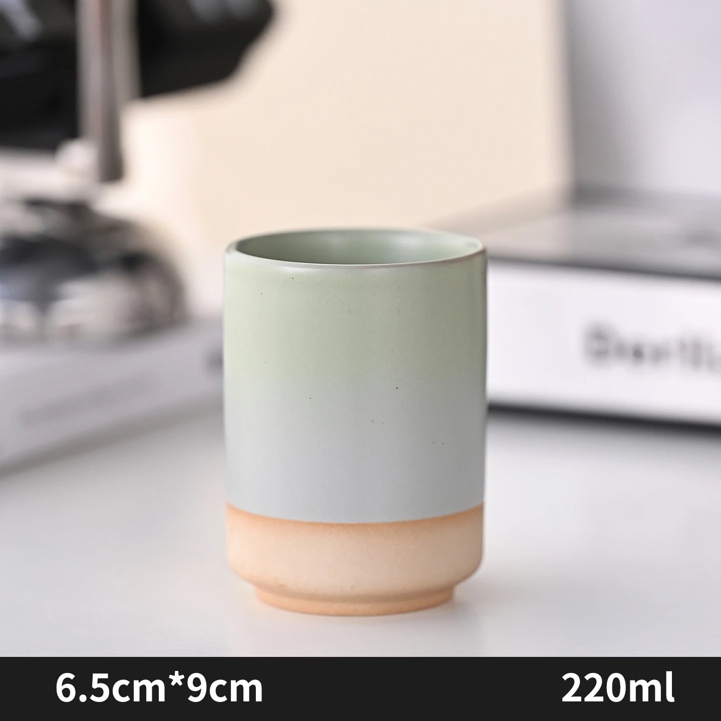 Tazas de café japonesas de gres con gradiente grande | Vajilla elegante