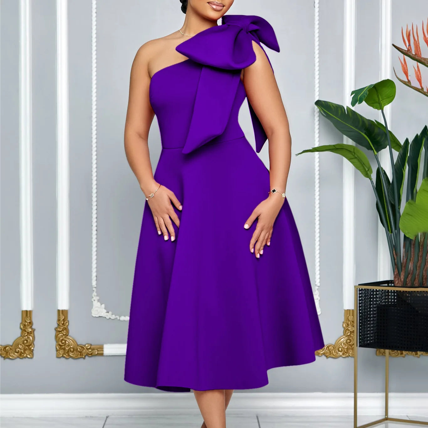 Elegant One Shoulder Dress for Women | Luxurious Summer Fashion