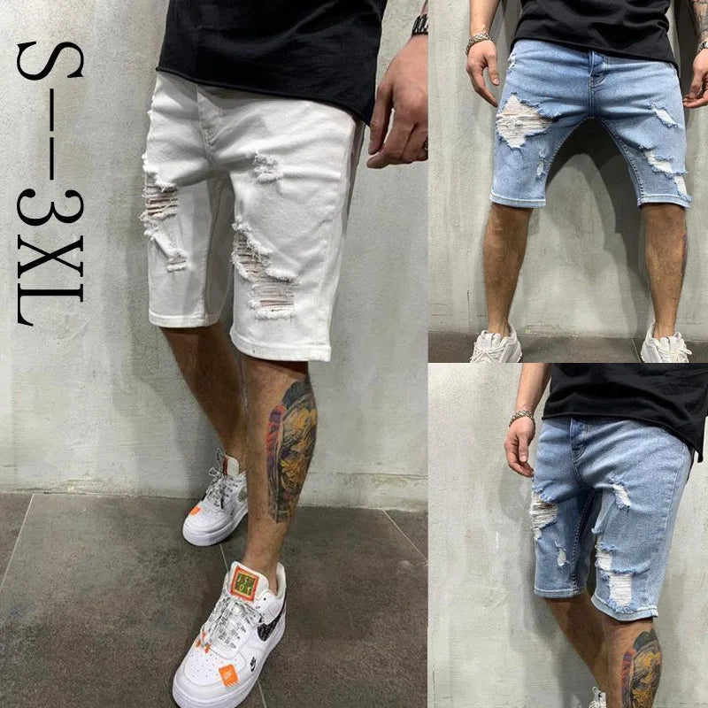 Men's Ripped Tassel Denim Shorts | Casual Summer Essential