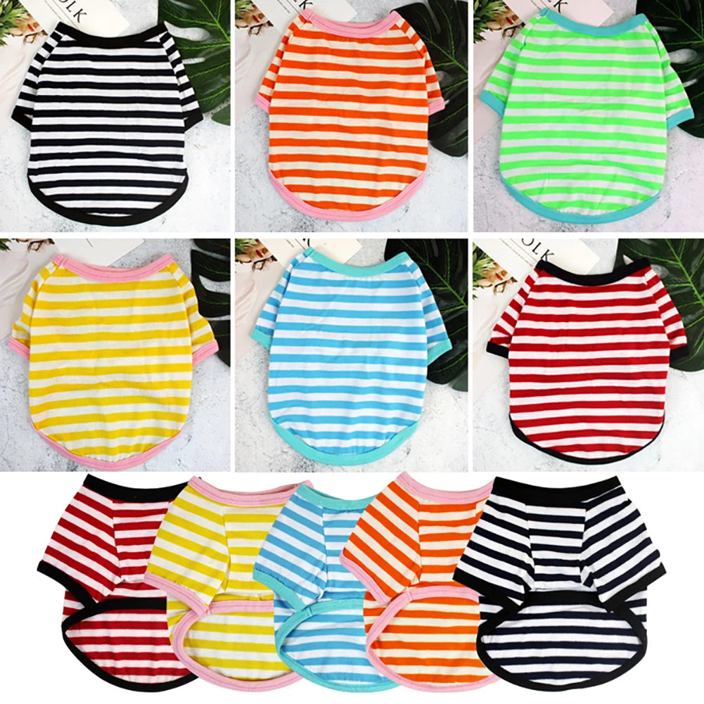 Soft Stripe Spring Dog T-Shirt | Comfortable Pet Clothing for Dogs