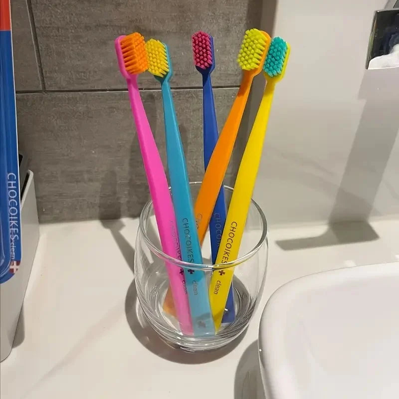 Rainbow Color High Density Toothbrush Set | Soft & Hard Bristles