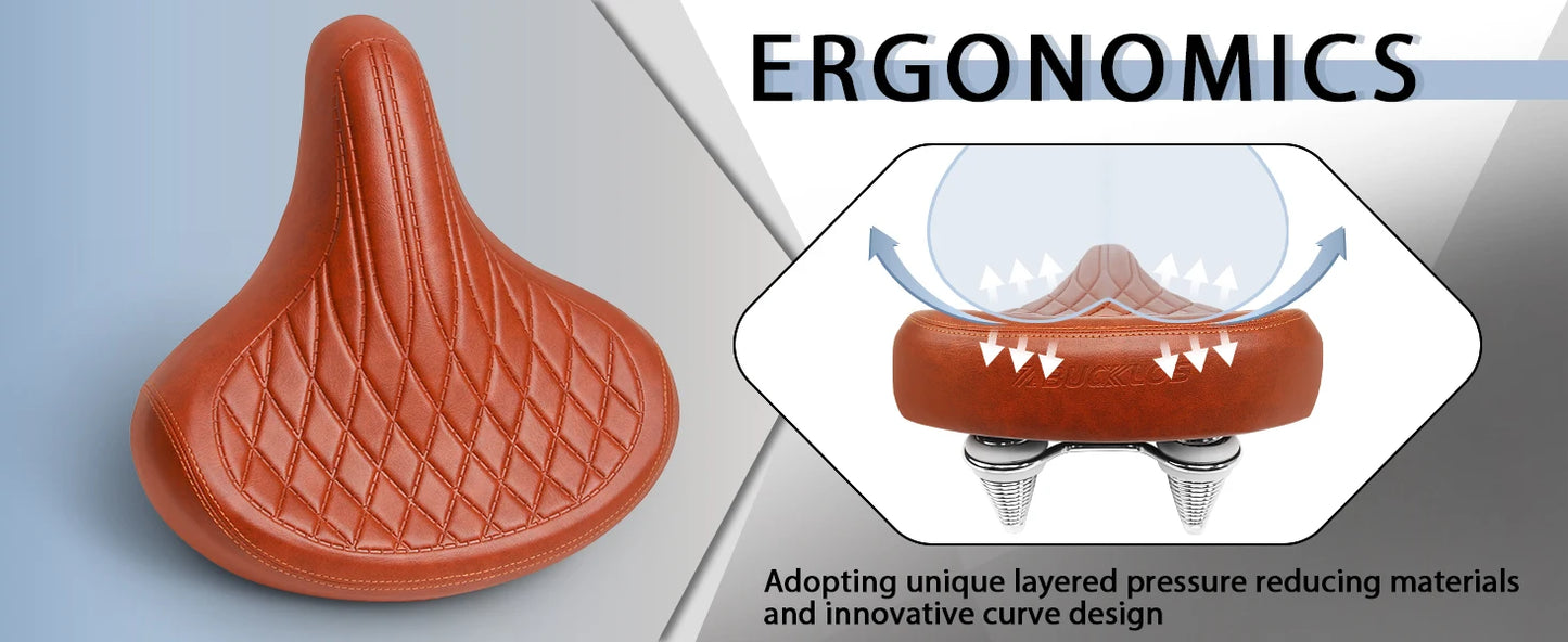 Comfortable Oversized Bicycle Saddle for Road and Mountain Bikes