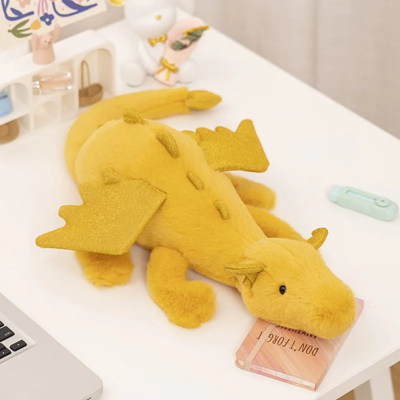 Kawaii Colorful Lying Dragon Plush Toy | Cute Bedside Pillow