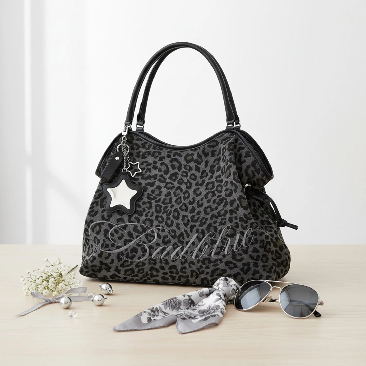 Large Capacity Leopard Print Tote Bag | Trendy Shoulder Handbag