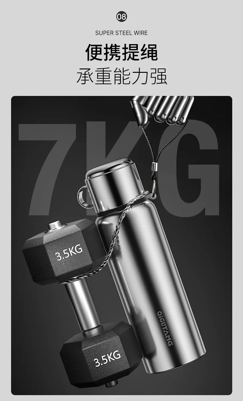 Large Capacity Insulated Stainless Steel Thermos with Temperature Display