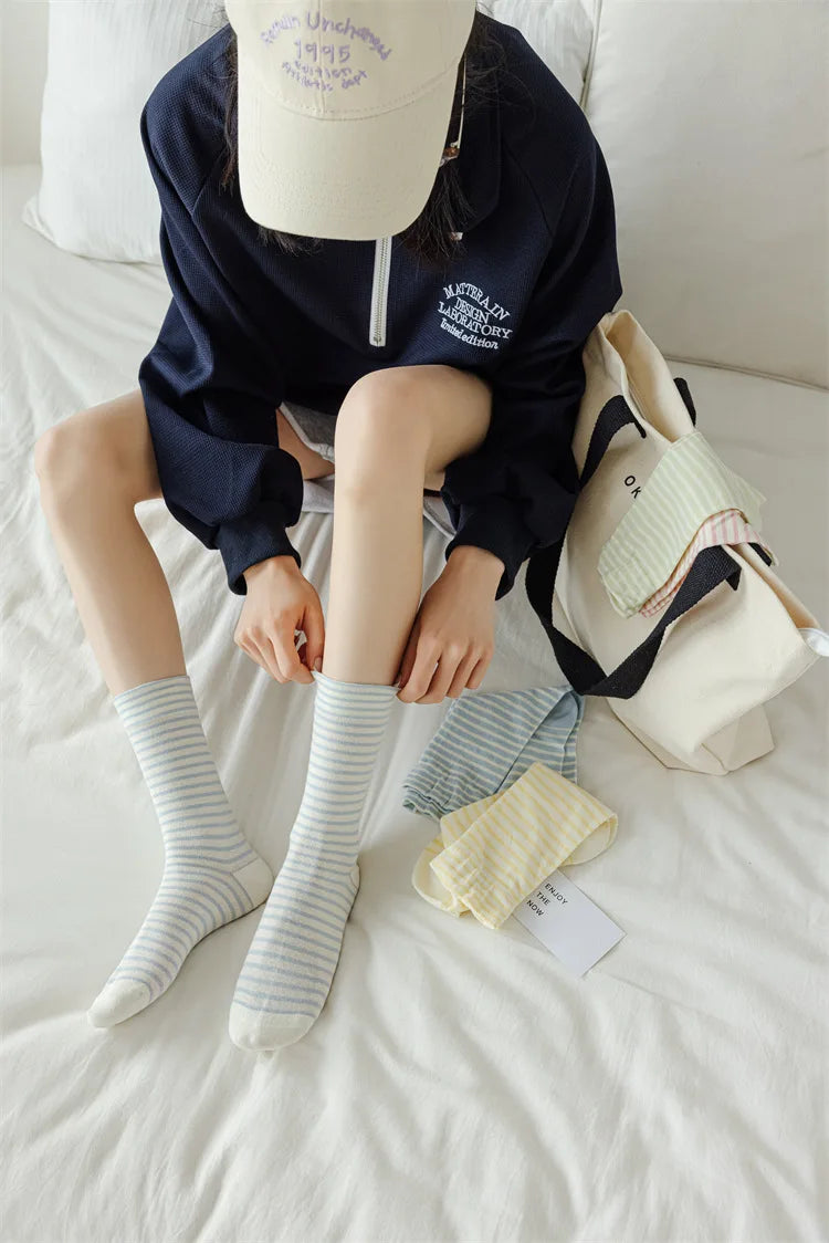 Casual Striped Women's Socks | Trendy Harajuku Streetwear