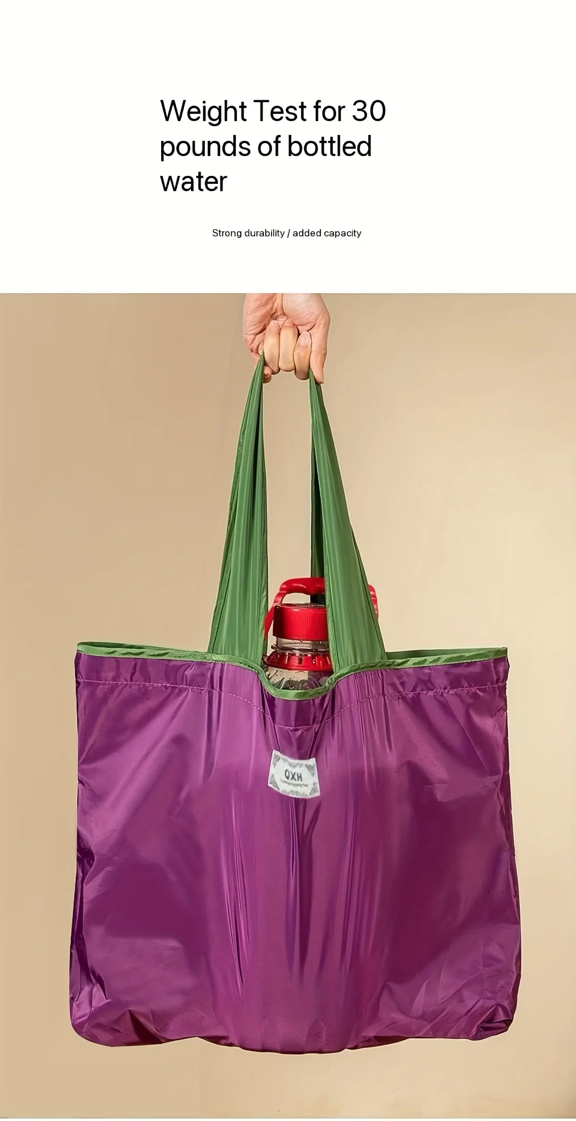 Foldable Large-Capacity Tote Bag | Stylish Grocery and Travel Companion