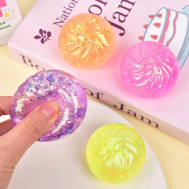 Mini Squishy Dumplings with Steamer Squeeze Toys Set Fidget Sensory Toy For Adults Stress-relieving Toys