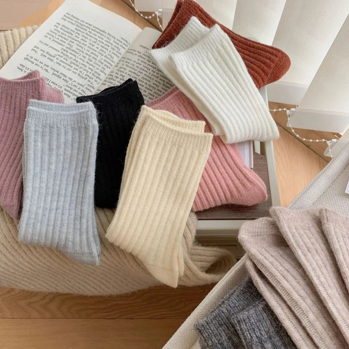 Cozy Thermal Crew Socks for Women | Luxurious Cashmere & Wool