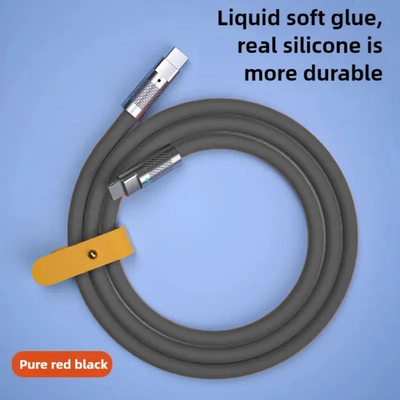 New 120W 7A Super Fast Charge PD Type C Liquid Silicone Cable 1M 1.5M 2M Usb Cable Usb C To C Charger Cable for Xiaomi Huawei