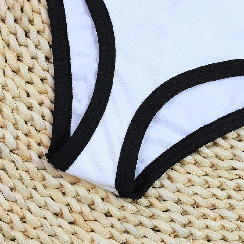 High Waist Women's Swimwear | Luxury Ribbed Two-Piece Bikini Set