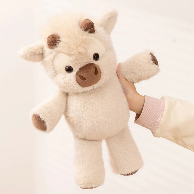 Adorable Highland Cattle Plush Toy | Huggable Running Cow Stuffed Animal