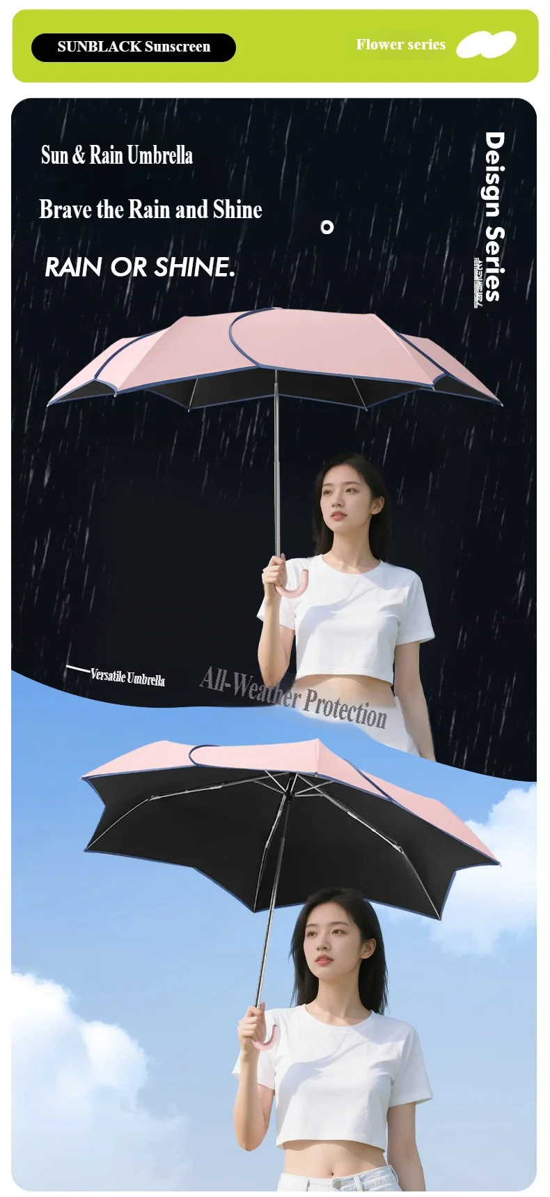 Korean-Style Manual Petal Umbrella | Wind-Resistant & UV Protection