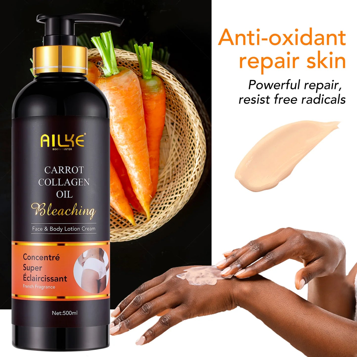 Whitening Body Lotion for Dark Spots | Collagen & Carrot Oil