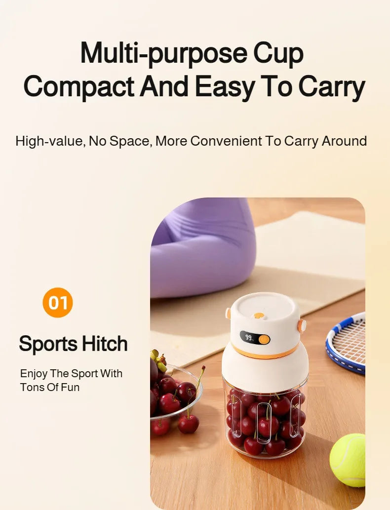 Portable Mini Blender | USB Rechargeable Juicer for Home & Travel