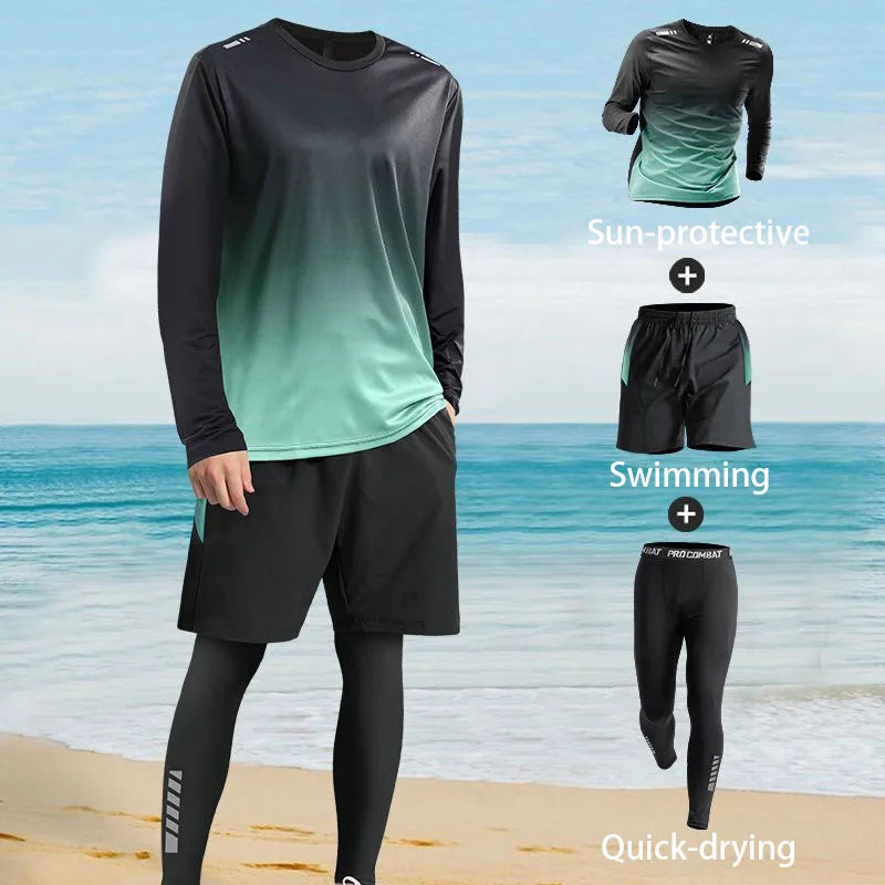 Men's Sun-Protective Long-Sleeve Swimsuit for Ultimate Comfort