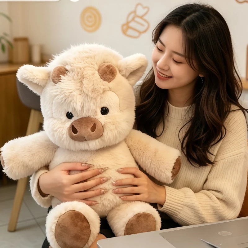 Adorable Highland Cattle Plush Toy | Huggable Cow Stuffed Animal