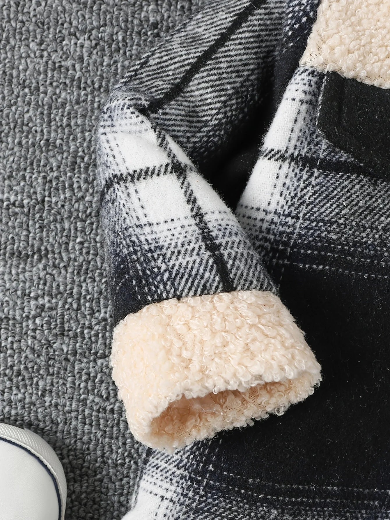 Stylish Baby Boy Plaid Plush Jacket for Cozy Winters