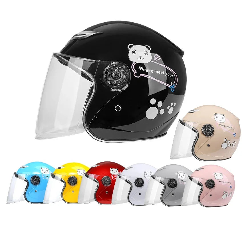 Cute Cartoon Kids Helmet | Safe & Stylish Motorcycle Headgear
