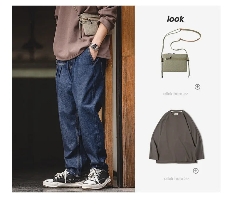 Men's Retro Baggy Denim Jeans | Wide Leg Casual Trousers