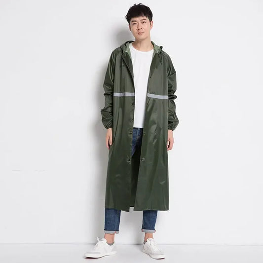 Waterproof Windproof One-Piece Long Raincoat for Adults
