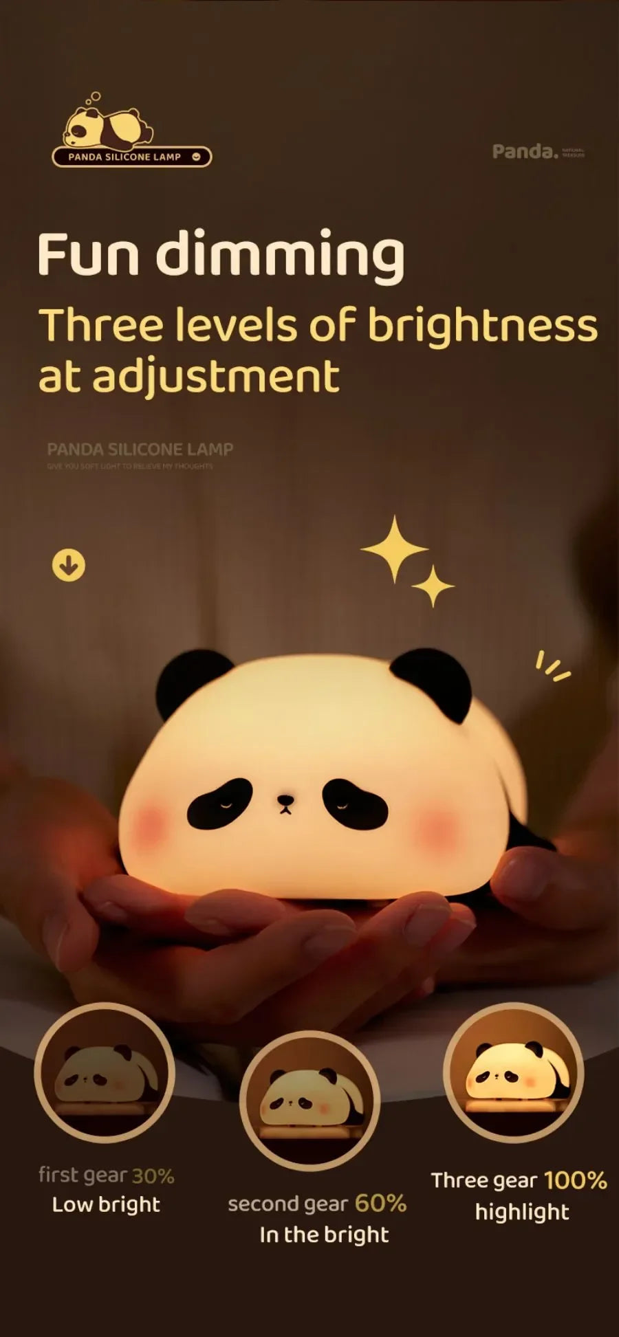 Luz nocturna LED recargable de animales para habitaciones infantiles | Acogedora y bonita