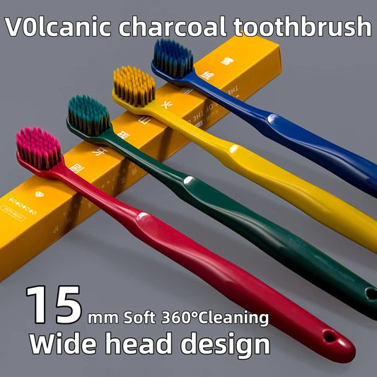 Cepillo de dientes de carbón volcánico ecológico para el cuidado dental