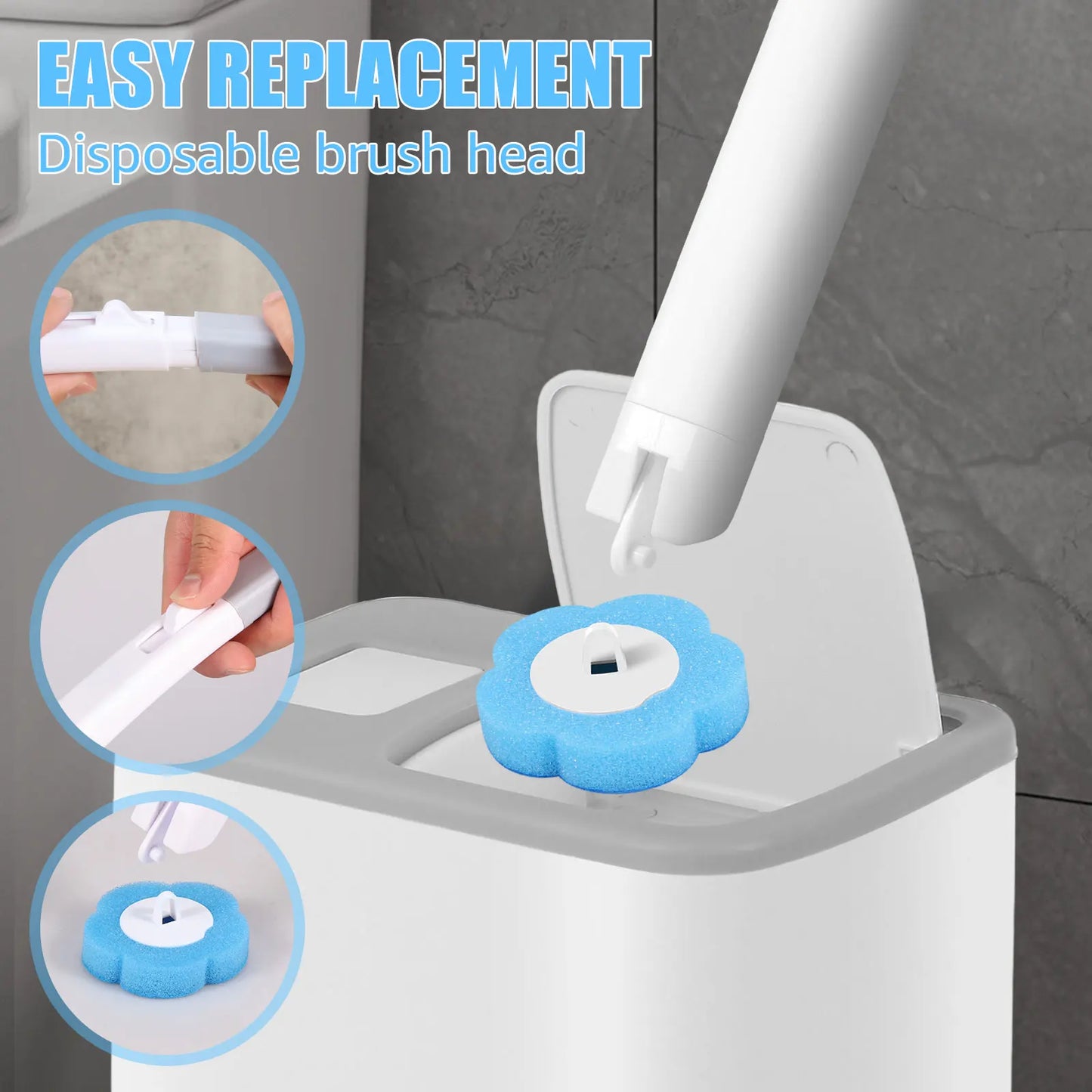 18/36Pcs Toilet Brush with Disposable Heads | Ultimate Bathroom Cleaner