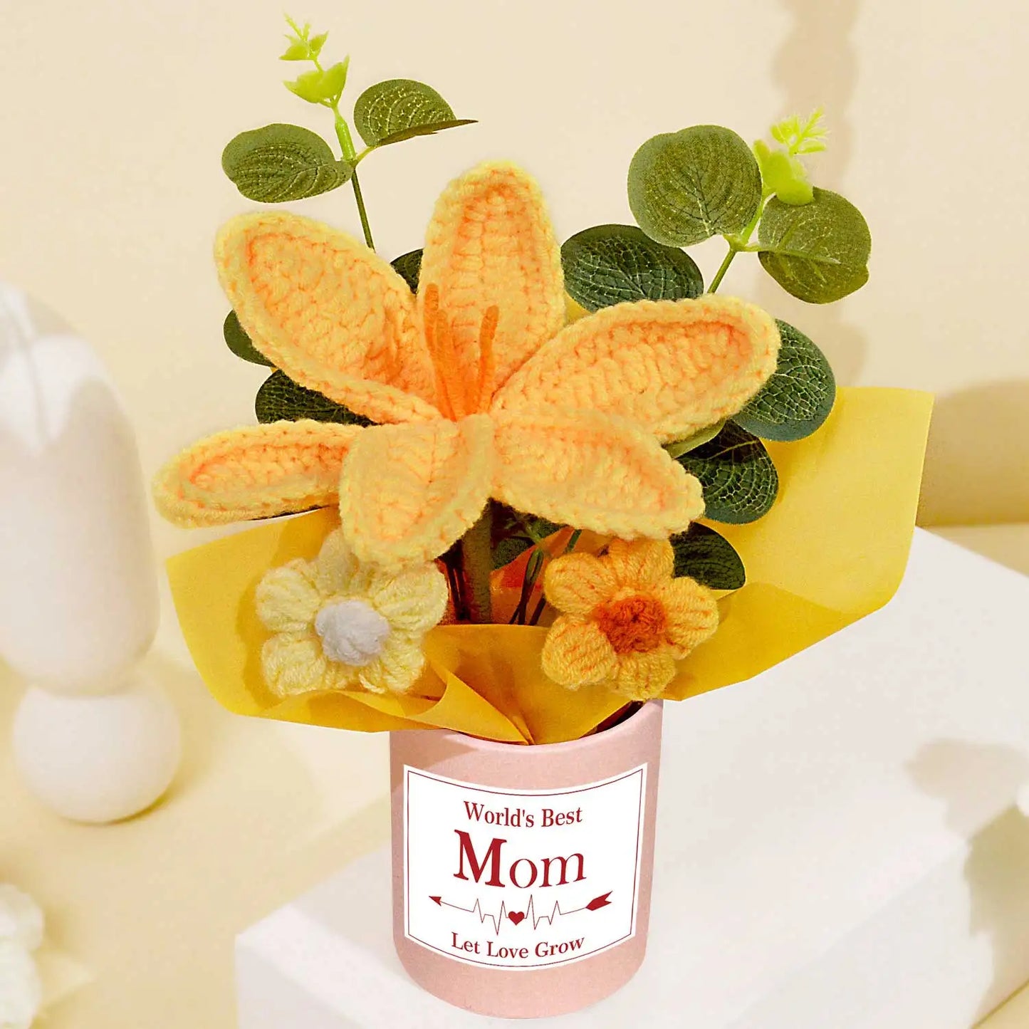 Ramo de flores de ganchillo hecho a mano | El regalo perfecto para decorar el hogar