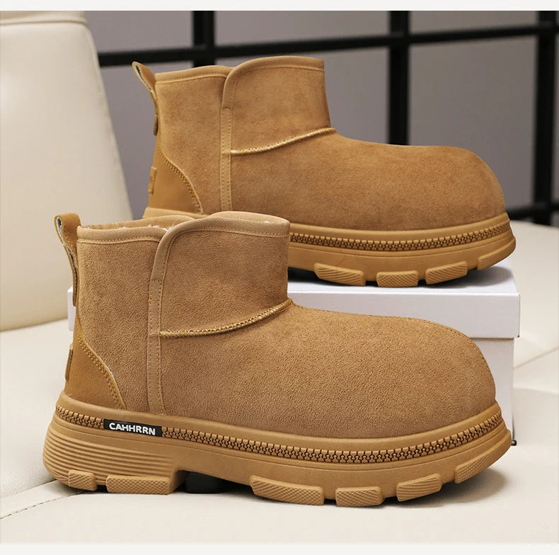 Men's Warm Plush Snow Boots | Cozy Mid-Calf Winter Footwear