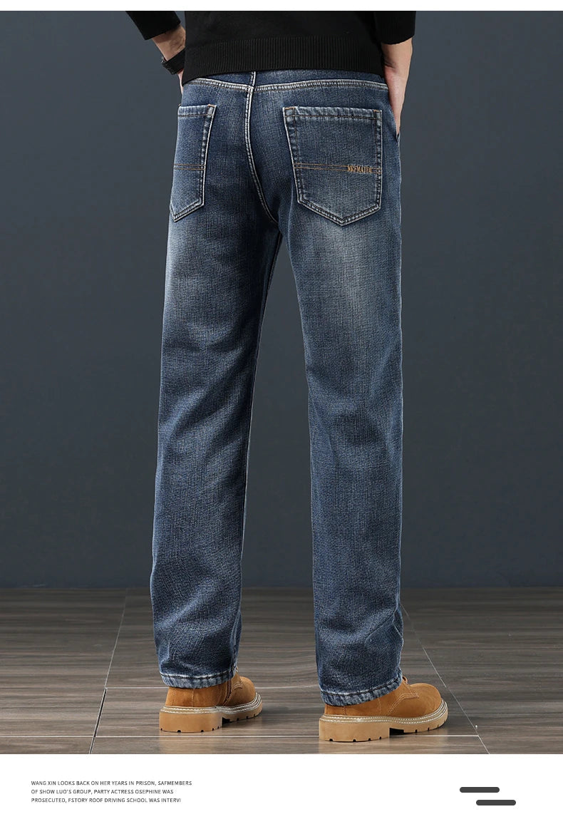 Winter Fleece Men's Jeans | Stylish Warm Denim for Cold Weather