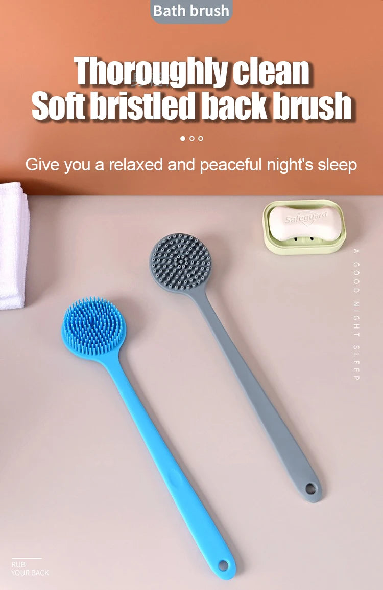 Silicone Shower Brush | Exfoliating Back Bath Brush for Smooth Skin