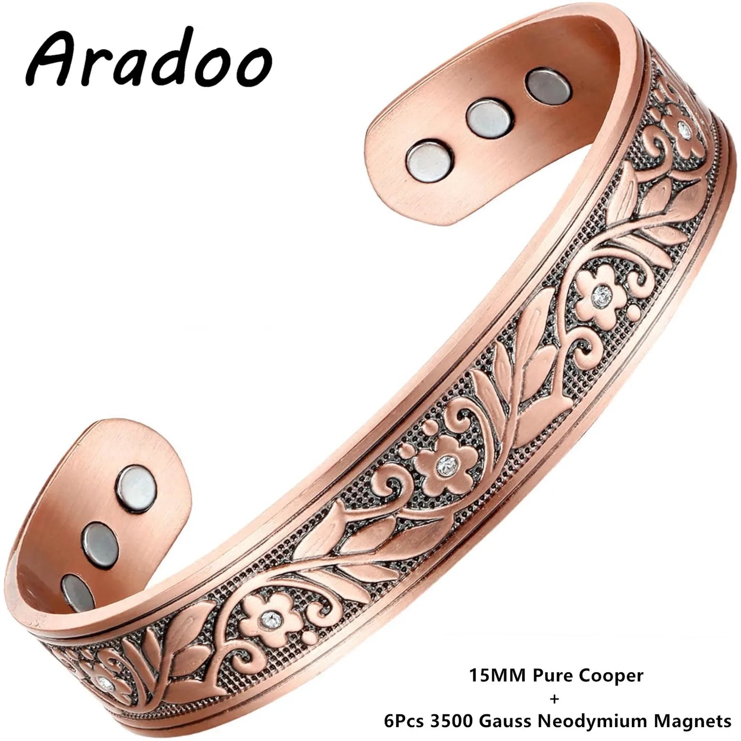 Unisex Magnetic Cross Cuff Bracelet | Pure Copper Bangle Jewelry