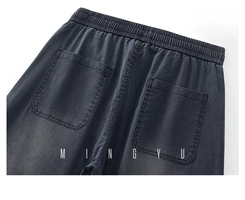 Men's Summer Lyocell Fabric Jeans | Elastic Waist Loose Fit