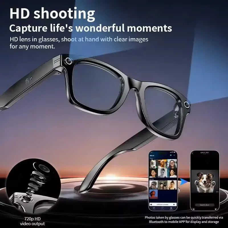 AI Smart Glasses with HD Camera & Language Translation | Versatile Smart Sunglasses
