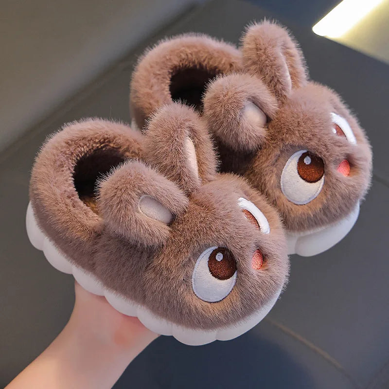 Kids Cute Rabbit Plush Slippers | Warm Winter House Shoes