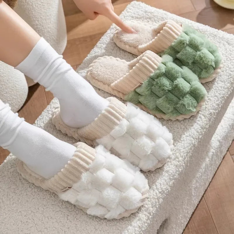 Cozy Warm Plush Cotton Slippers | Anti-Slip Indoor Footwear
