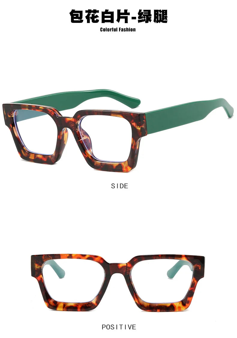 Stylish Square Concave Frame Blue Light Reading Glasses for Women